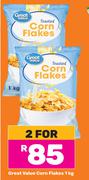Great Value Corn Flakes-For 2 x 1kg