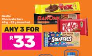 Nestle Chocolate Bars Assorted-For Any 3 x 40g/52g