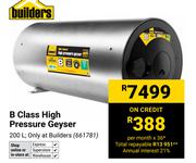 Builders B Class High Pressure Geyser