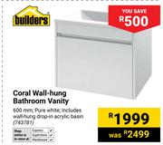 Builders Coral Wall Hung Bathroom Vanity