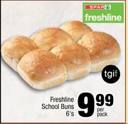 Freshline School Buns-6s Per Pack