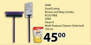 Spar Good Living Broom & Mop Combo Plus Free Spar Clean It Multi Purpose Cleaner(Selected)-750ml 