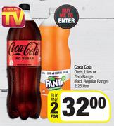 Coca Cola Diets, Lites Or Zero Range (Excl. Regular Range)-For Any 2 x 2.25Ltr