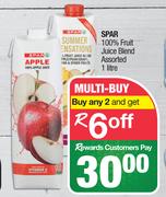 Spar 100% Fruit Juice Blend Assorted-1Ltr 