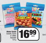 Mister Sweet Sweets, Gums Or Jellies Assorted-125g Each