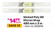 Wicked Poly 80 Micron Wrap 480mm x 3m (835898)-Each