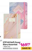 CTP A5 Soft Cover Diary Assorted (850033352/33303)-Each