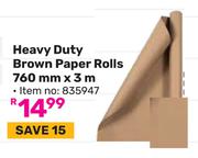Heavy Duty Brown Paper Rolls 760mm x 3m (835947)