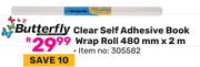 Butterfly Clear Self Adhesive Book Wrap Roll 480mm x 2m (305582)