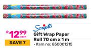 Soupto Gift Wrap Paper Roll 70cm x 1m (850001215)-Each