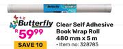 Butterfly Clear Self Adhesive Book Wrap Roll 480mm x 5m (328785)