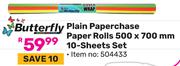 Butterfly Plain Paperchase Paper Rolls 500 x 700mm 10 Sheets Set (504433)