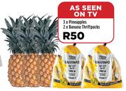 3 x Pineapples & 2 x Banana Thriftpacks-For All