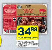 PnP Streaky Back Shoulder Or Diced Bacon-200g Each