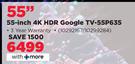 TCL 55" 4K Google TV 55P65