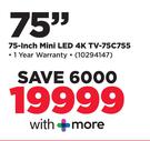 Toshiba 75" Mini LED 4K TV 75C755