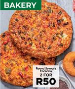 Round Savoury Focaccia-For 2