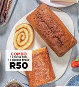 1 x Swiss Roll, 1 x Banana Bread-Combo