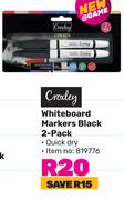 Croxley Whiteboard Markers Black 2-Pack