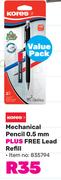 Kores Mechanical Pencil 0.5mm Plus Free Lead Refill