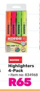 Kores Higlighters 4-pack
