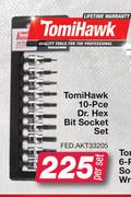 Tomi Hawk 10 Pce Dr.Hex Bit Socket Set FED.AKT33205-Per Set