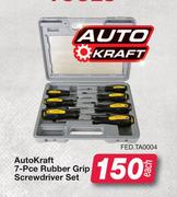 Auto Kraft 7 Pce Rubber Grip Screwdriver Set FED.TA0004-Each
