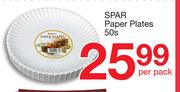 SPAR Paper Plates-50's Per Pack 