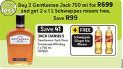 Jack Daniel's Gentleman Jack Rare Tennessee Whisky-2 x 750ml 