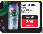 Castle Lite Cans-24 x 500ml Per Case