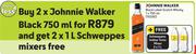 Johhnie Walker Black Label Scotch Whisky-For 2 x 750ml