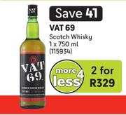 VAT 69 Scotch Whisky-For 2 x 750ml