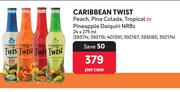 Caribbean Twist Peach, Pina Colada, Tropical Or Pineapple Daiquiri NRBs-24 x 275ml Per Case