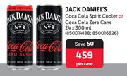 Jack Daniel's Coca Cola Spirit Cooler Or Coca Cola Zero Cans-24 x 300ml Per Case