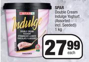 Spar Double Cream Cream Indulge Yoghurt (Assorted Incl. Seeded)-1kg Each