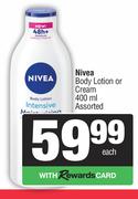 Nivea Body Lotion Or Cream-400ml