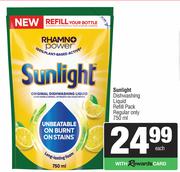 Sunlight Dishwashing Liquid Refill Pack Regular Only-750ml