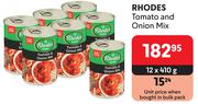 Rhodes Tomato And Onion Mix-12 x 410g