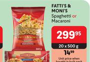Fatti's & Moni's Spaghetti Or Macaroni-20 x 500g