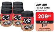 Yum Yum Peanut Butter (All Variants)-6 x 400g