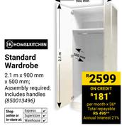 Home & Kitchen Standard Wardrobe 2.1m x 900mm x 500mm (850013496)