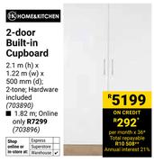 Home & Kitchen 2 Door Built In Cupboard 2.1m (h) x 1.82m (w) x 500mm (d) 703896