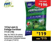 Pro Tek 10Kg Lawn & Foliage Fertiliser 7:1:3(15) 714415