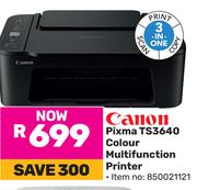 Canon Pixma TS3640 3-In-One Colour Multifunction Printer