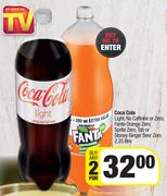 Coca Cola Light,No caffeine Or Zero,Fanta Orange Zero,Sprite Zero,Tab Or Stoney Ginger Beer-2 x 2.5L