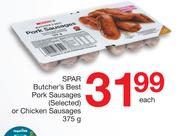 Spar Butcher's Best Pork Sausages (Selected) Or Chicken Sausages-375g Each