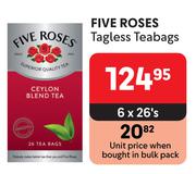 Five Roses Tagless Teabags-6 x 26's