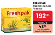 Freshpak Rooibos Tagless Teabags-4 x 80's