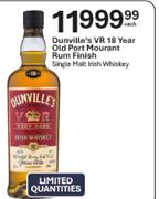 Dunville's VR 18 Year Old Port Mourant Rum Finish Single Malt Irish Whisky-Each