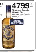 Timorous Boastie 25 Year Old Blended Malt Scotch Whisky-Each